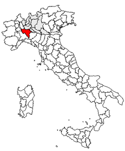 Placering af Pavia i Italien