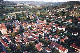 An aerial view of Siorac-en-Périgord