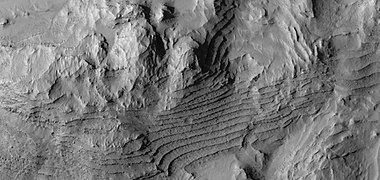 Close view of layers, as seen by HiRISE under HiWish program