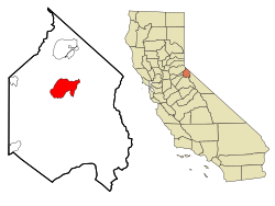 Location in Alpine County and the state of California