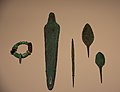 Bracelet, metal dagger, awl and javelin points, Spain