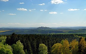 Jagdschloss Augustusburg von 1568 mit umgebender Landschaft