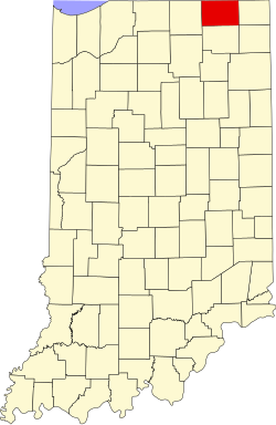 Karte von LaGrange County innerhalb von Indiana
