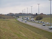 Piles du pont devant servir d'échangeur entre l'A4 et la A28 à proximité d'Autelbas en 2010.
