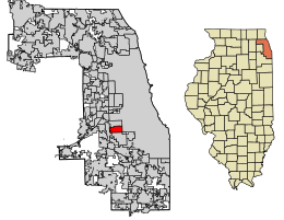 Location of Burbank in Cook County, Illinois.