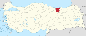 Poloha Giresunské provincie na mapě