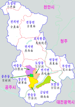 Map of Sejong City