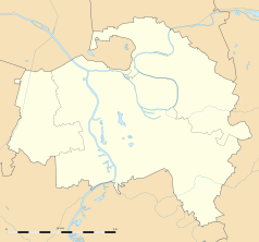 Mapa konturowa Doliny Marny, po prawej znajduje się punkt z opisem „Sucy-en-Brie”