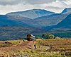 A First ScotRail train to Fort William on the West Highland Line crosses Rannoch Moor in August 2007