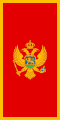 Verticale variatie van de vlag van Montenegro.