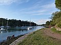 La Rivière d'Auray à marée haute vue depuis le Berly en direction de la pointe d'Er Paluden.