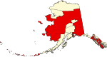 State map highlighting Unorganized Borough