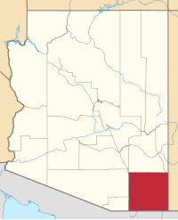 Locatie van Cochise County in Arizona