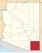Harta statului Arizona indicând comitatul Cochise