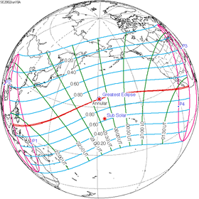 Carte de l'éclipse générale