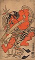 Image 36A Torii Kiyomasu painting of kabuki actor Ichikawa Danjuro I playing Soga Tokimune. This was likely one of the most popular ukiyo-e actor prints (from History of Tokyo)
