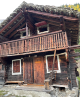 Traditional Walser hut located in the Dorf, Macugnaga, Italy