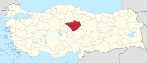 Location of یوزقات Province in Turkey