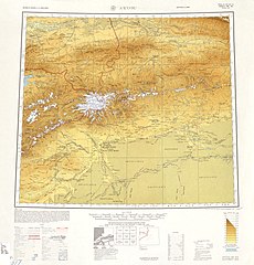 Map including the county (labeled as PAI-CH'ENG (BAI)) and surrounding region from the International Map of the World (AMS, 1950)[b]