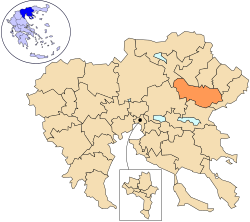 Дем Висалтия на картата на област Централна Македония