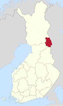 Kuusamo Finlaniya xaritasida