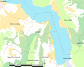 Carte montrant Duingt et les communes voisines.