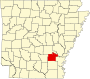Harta statului Arkansas indicând comitatul Lincoln