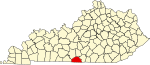 State map highlighting Monroe County