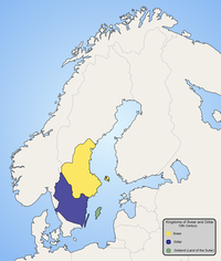 Suedia în secolul XII, înainte de încorporarea Finlandei în sec. XIII.