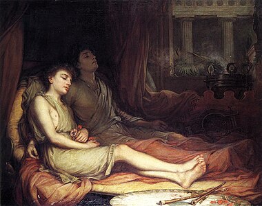 Sleep and his Half-brother Death (1874) deur John William Waterhouse