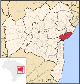 Ligging van de Braziliaanse mesoregio Metropolitana de Salvador in Bahia