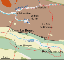 Carte géologique du Pin montrant les principales formations présentes dans le sous-sol.