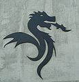 Drachen-Symbol an der Ostseite des Stadions (2004)