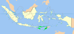 Location of East Nusa Tenggara in Indonesia