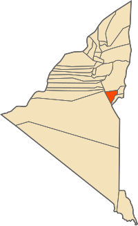 Location of Aoulef commune within Adrar Province