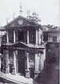 La chiesa e la cappella oggi distrutta in una fotografia dei primi del Novecento