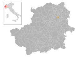 Locatie van Ozegna in Turijn (TO)