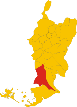 Elhelyezkedése Gorizia térképén