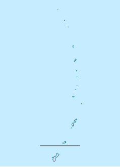Mapa konturowa Marianów Północnych, na dole nieco na prawo znajduje się punkt z opisem „SPN”