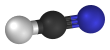 Ball and stick model of hydrogen cyanide