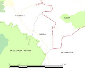 Mapa obce Papleux
