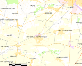 Poziția localității Frontenay Rohan-Rohan