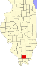 Map of Illinois highlighting Williamson County