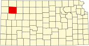 Map of Kansas highlighting Thomas County