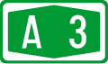 A3 motorway shield