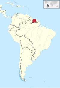 Map of Suriname.