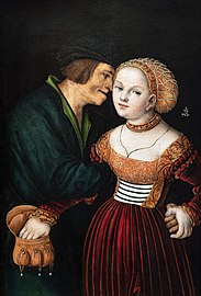 Les Amants mal assortis par Lucas Cranach l'Ancien