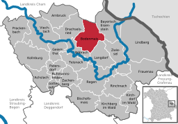 Läget för Bodenmais i Landkreis Regen