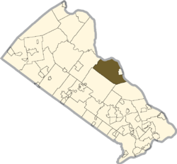 Location of Solebury Township in Bucks County