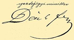 Deák Ferenc aláírása